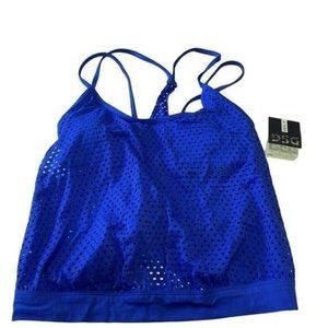 Dicks Sporting Goods Womens Sapphire Mesh Strappy Back Swim Sport Tankini Blue L